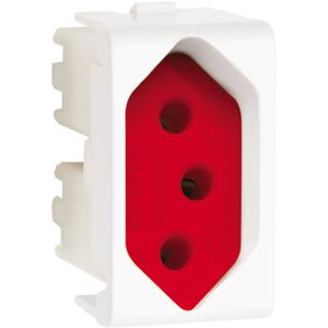 Modulo Tomada 2P+T 20A 250V Fundo Vermelho 1M Br Schneider Electric PRM4741