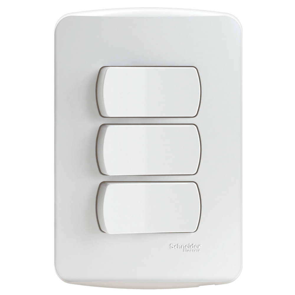 Conjunto Montado 1 Interruptor Simples E 2 Paralelo S3B62290 Branco Miluz Schneider