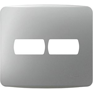Placa+Suporte 4X4 2 Postos Aluminio Schneider Electric S3B77422