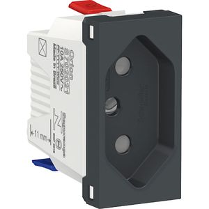 Módulo Tomada 2P+T 10A Borne Automático Grafite Orion Schneider Electric S70205194