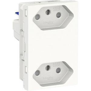 Módulo Tomada Duplex 2P+T 10A Borne Automático 3 Módulos Branco Orion Schneider Electric S70325104