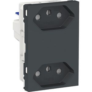 Modulo Tomada Duplex Br 2P+T 10A 250V Borne Automatico 3M Gr Schneider Electric S70325194