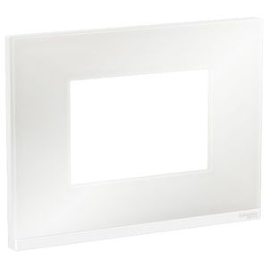 Placa+Suporte 4X2 3 Postos Class Br / White Glass Horizontal Schneider Electric S73410380H9