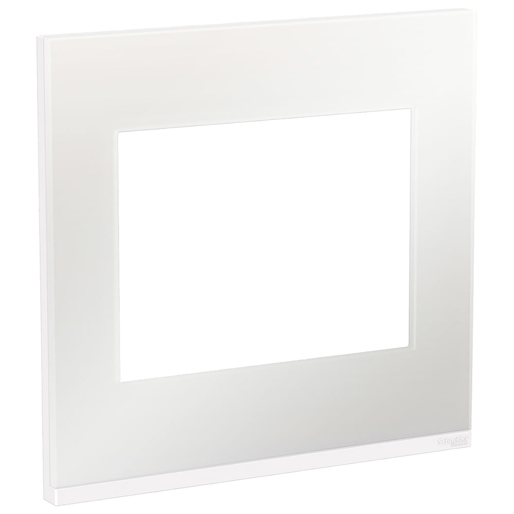Placa 4x4 Para 6 Módulos Com Suporte Branco E Branco Glass O