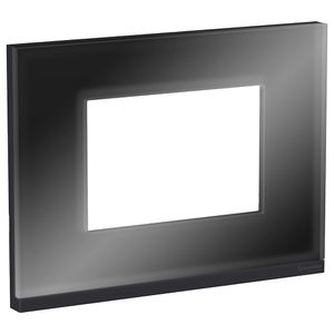 Placa+Suporte 4X2 3 Postos Class Gr / Dark Glass Horizontal Schneider Electric S73410381H9