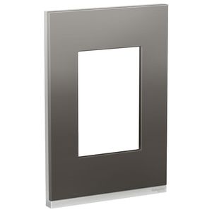 Placa+Suporte 4X2 3 Postos Class Al / Grey Metal Vertical Schneider Electric S734103859