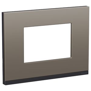 Placa+Suporte 4X2 3 Postos Class Gr / Grey Fenix Horizontal Schneider Electric S73410388H9