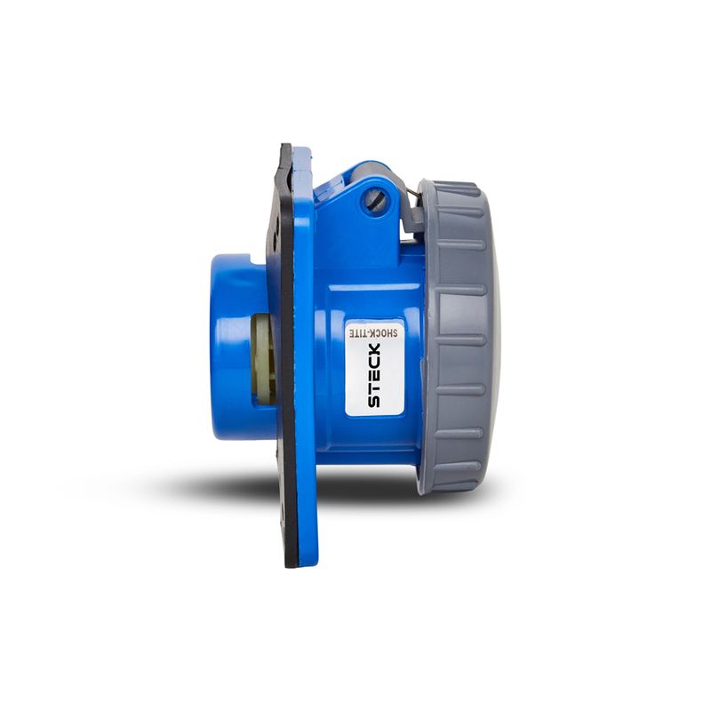 Tomada Embutir Shock Tite 3P+T 16A 200/250V 9H Az Ip67 Steck S4049W