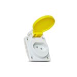 Tomada Quasar C/Tampa 2P+T 10A 250V Nbr14136 Amarela Steck S8640AM