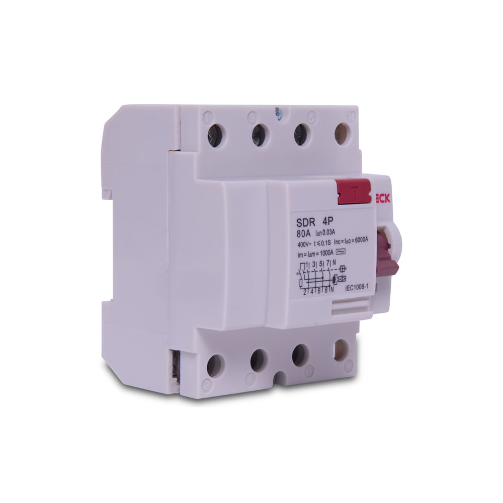 Interruptor Diferencial Residual 4P 80A 30MA Steck SDR480003 - Steck