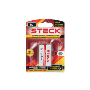 Pilha Alcalina 9V 1 unidade Steck PA09V