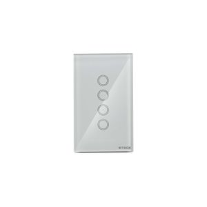 Interruptor Inteligente 4x2”, Touch Wi-Fi, 4 Módulos, Bivolt, Branco Steck SMCI4BS1