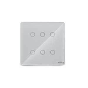 Interruptor Inteligente Branco 6 Botões 4x4  Steck SMCI6BS2