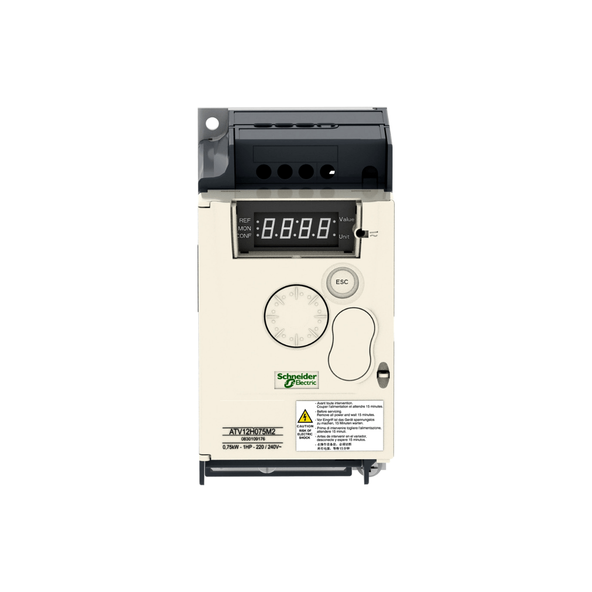 Inversor de Frequência 1,0CV 240V 50/60HZ Monofásico ATV12H075M2 Schneider