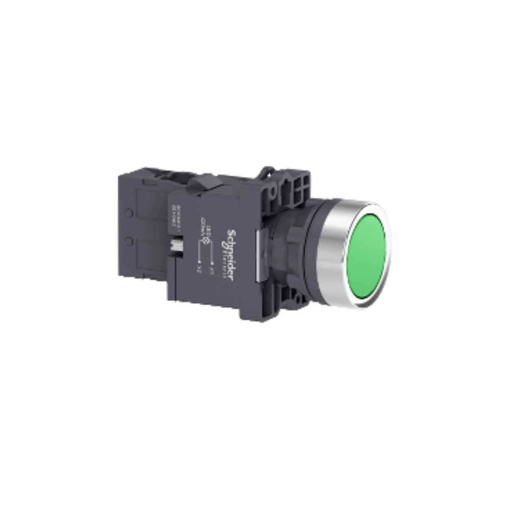 Botão 22Mm 1Na Led Verde Iluminado Xa2Ew33M1 Plástico Schneider