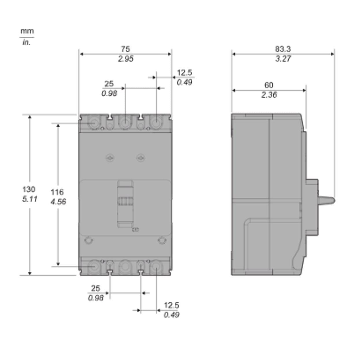 Disjuntor 3P Go Pact 16A 25Ka/220V-15Ka/380V Fixo G12E3F16 Schneider