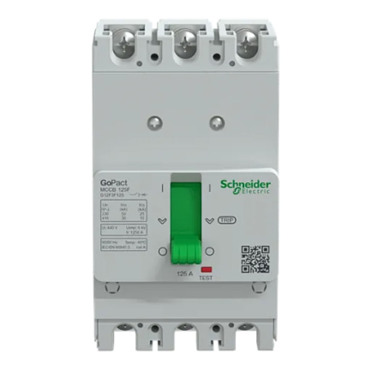 Disjuntor 3P Go Pact 125A 50Ka/220V-30Ka/380V Fixo G12F3F125 Schneider