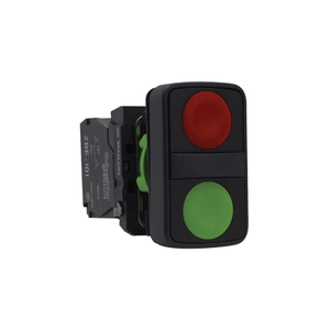 Botão Duplo 22Mm Xb5-Aa7340 Verde Com Vermelho 1Na E 1Nf Schneider Eletric