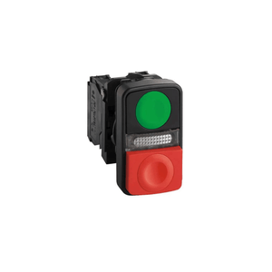 Botão Duplo Plástico 22mm 240V 1NA+1NF Verde e Vermelho XB5AW7A3740M5 Schneider Eletric