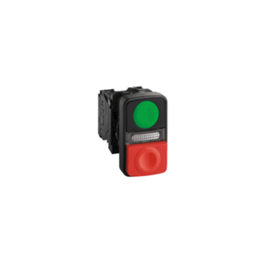 Botão Duplo 22Mm Xb5-Aw7A3740B5 Sinal 24V/Dc Verde Com Led Vermelho 1Na E 1Nf Schneider Eletric