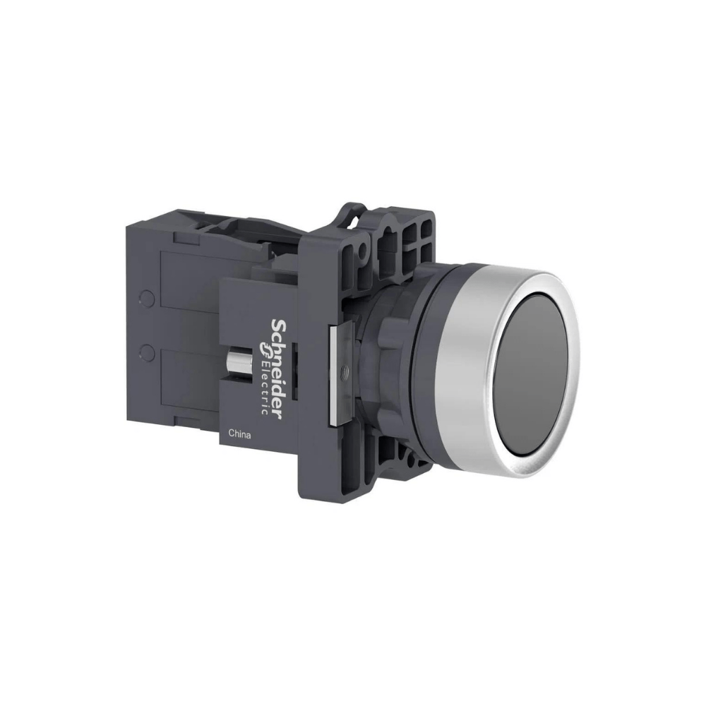 Botão 22Mm 1Na Preto Impulsão Com Retenção Xa2Eh021 Plástico Schneider