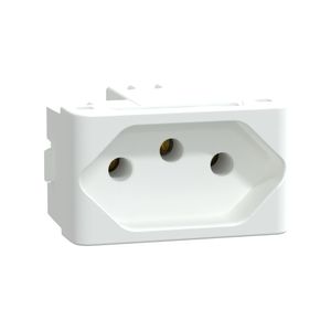 Modulo Tomada Brasileira 2P+T 10A 250V 1M Branco Fosco, Schneider Electric, S401107