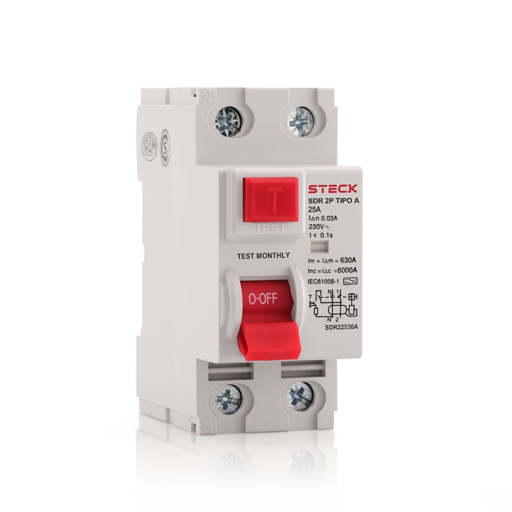 さっち　+デリーpd Interruptor Diferencial 2P 25A 30Ma Tipo A, Steck, SDR22530A - Steck