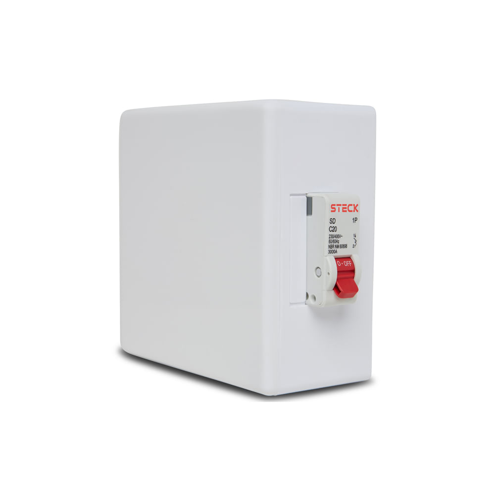 Caixa Sob Pratika Box C/Tom 2P+T 20A C/Disj 1P 20A Steck Spr2020M