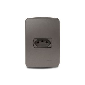 Conjunto Tomada Br 2P+T 10A 250V Com Placa Grafite, Schneider Electric, S3B60341