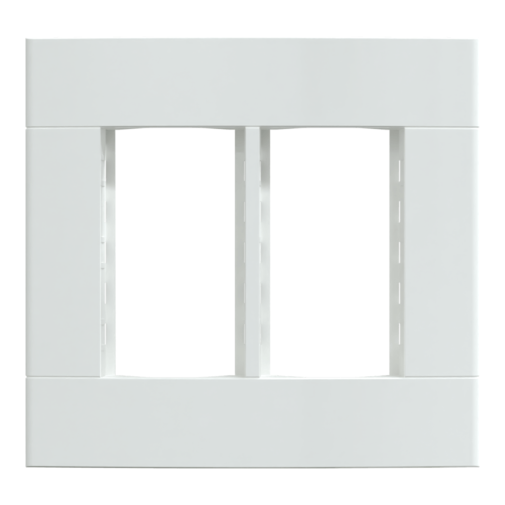 Placa 4X4 Para 3+3 Módulo+Suporte S421460 Branco Brilhante Lunare Up Schneider