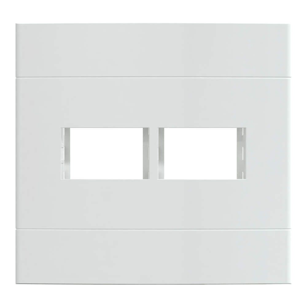 Placa 4X4 Para 1+1 Módulo+Suporte S421420 Branco Brilhante Lunare Up Schneider