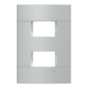 Placa+Suporte 4X2 De 2 Postos Separados Aluminio, Schneider Electric, S421222