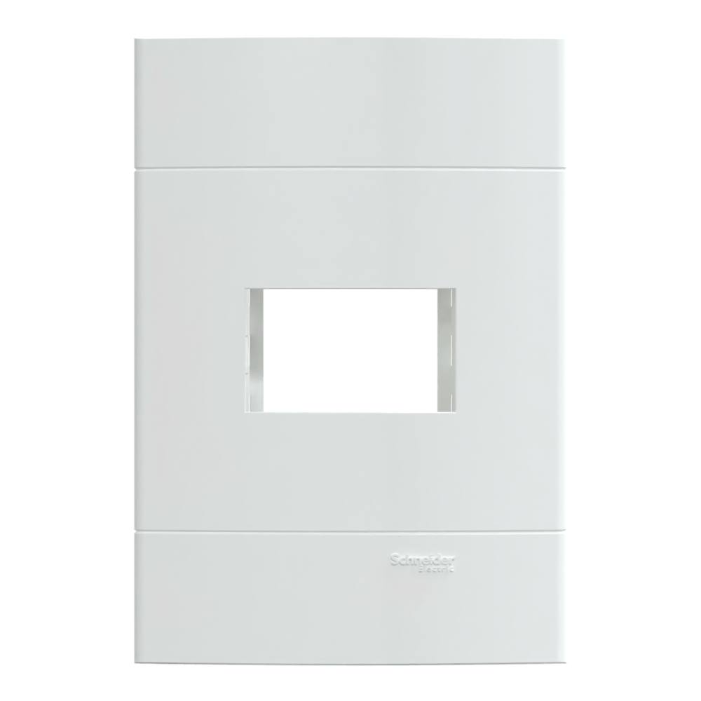 Placa 4X2 Para 1 Módulo+Suporte S421210 Branco Brilhante Lunare Up Schneider