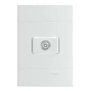 Conjunto Tomada Para Antena De Tv (Para Cabo Coaxial 9Mm Tipo F) Branco Fosco, Schneider Electric, S411207