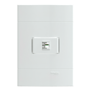 Conjunto Tomada Rj11 - 2 Fios Branco Brilhante, Schneider Electric, S411210