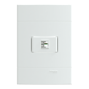 Conjunto Tomada Rj11 - 2 Fios Branco Fosco, Schneider Electric, S411217