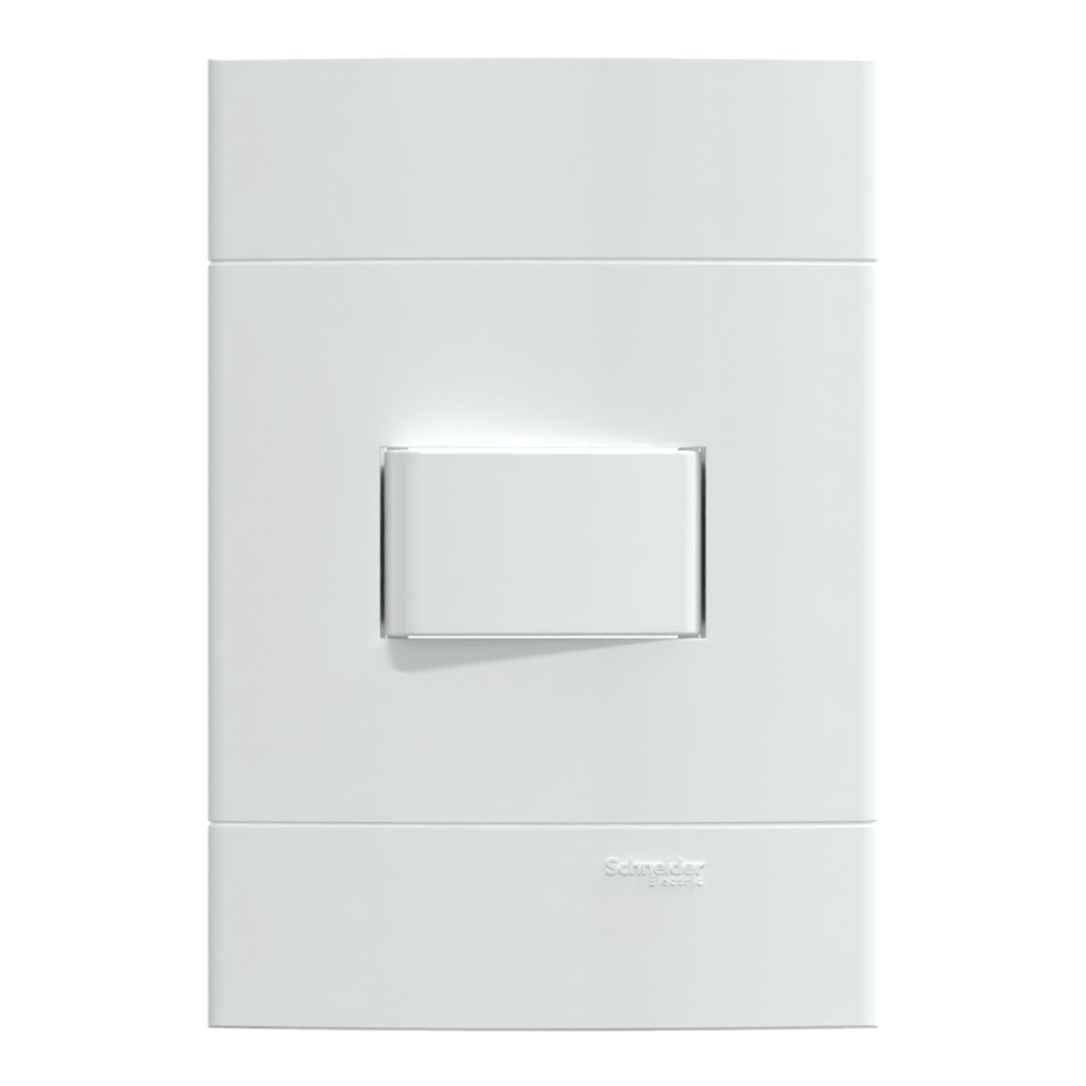 Conjunto Montado Interruptor Simples S411000 Branco Brilhante Lunare Up Schneider