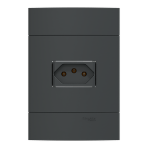Conjunto Tomada Br 2P+T 10A 250V Grafite Fosco, Schneider Electric, S411101