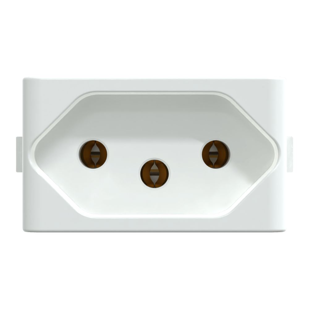 Módulo Tomada 2P+T 10A-250V Pb S401100 Branco Brilhante Lunare Up Schneider