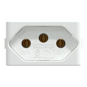 Modulo Tomada Brasileira 2P+T 20A 250V 1M Branco Brilhante, Schneider Electric, S401110