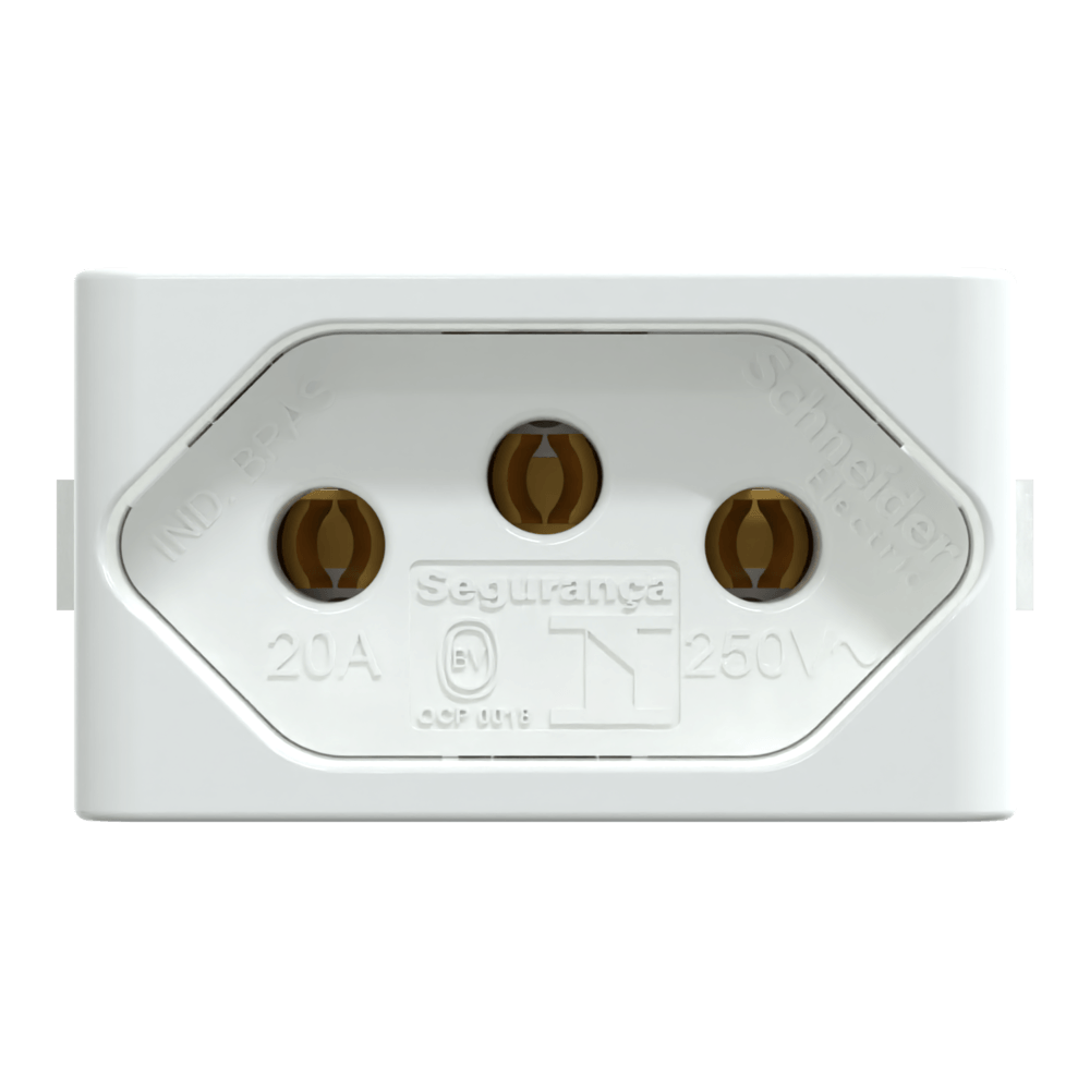 Módulo Tomada 2P+T 20A-250V Pb S401110 Branco Brilhante Lunare Up Schneider
