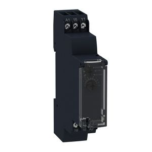 Relé temporizador modular, 8A, 1NAF, 0,1s...100h, função dupla - atraso na energização, 24VCC / 24...240VCA