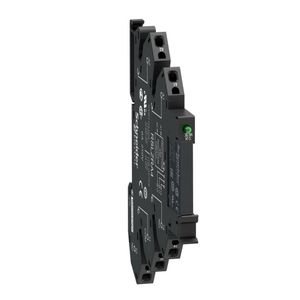 Relé de interface slim pré-montado, 6A, 1NAF, com base de conexão por mola, LED, 24VCA/CC