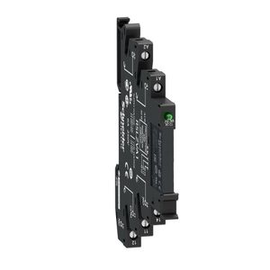 Relé de interface slim 6A 1NAF, com base de conexão por parafuso, LED, 110VCA/CC