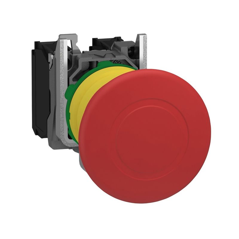 Botao-Ø22mm-plastico-emergencia-puxar-para-destravar-cogumelo-Ø40mm-vermelho-NA-NF
