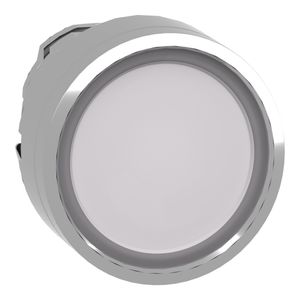 Cabeçote para botão luminoso modular Ø22mm metálico, para LED integral, branco