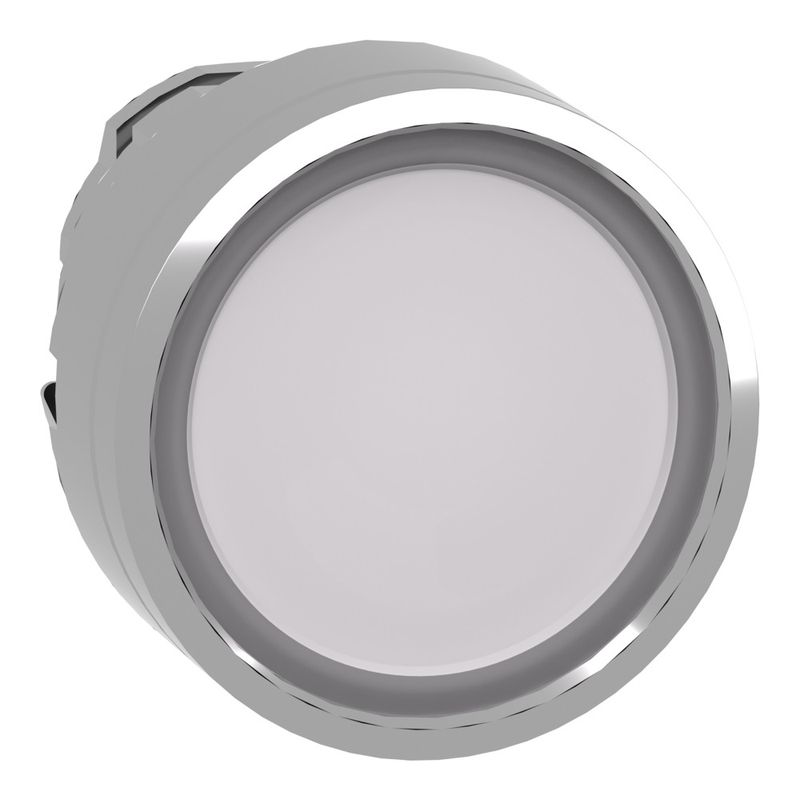 Cabecote-para-botao-luminoso-modular-Ø22mm-metalico-para-LED-integral-branco