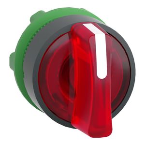 Cabeçote para chave seletora luminosa Ø22mm plástico, 3 posições retorno por mola, vermelho