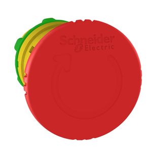 Cabeçote para botão de emergência Ø22mm plástico, girar para destravar, cogumelo Ø40mm, vermelho