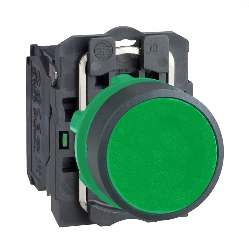 Botao-Ø22mm-plastico-retorno-por-mola-verde-NA